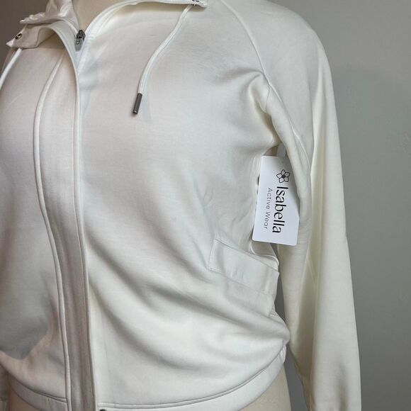 NWT White Isabella hoodie with zipper and pockets Size xl - Picture 2 of 5